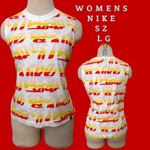 WOMENS NIKE SLEEVLESS COLORFUL GRAFITTI STYLE SHIRT SZ LRG